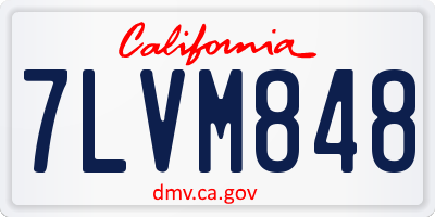 CA license plate 7LVM848