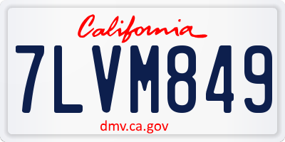 CA license plate 7LVM849