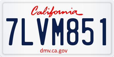 CA license plate 7LVM851