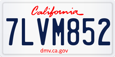 CA license plate 7LVM852