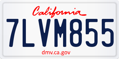 CA license plate 7LVM855