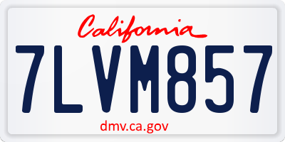 CA license plate 7LVM857