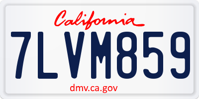 CA license plate 7LVM859