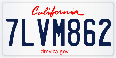 CA license plate 7LVM862