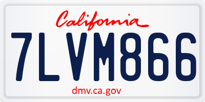 CA license plate 7LVM866