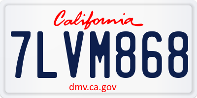 CA license plate 7LVM868