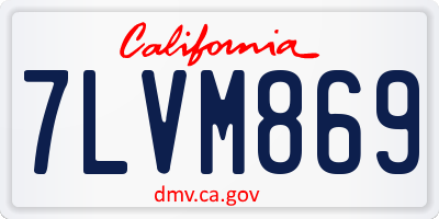CA license plate 7LVM869