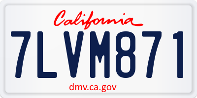 CA license plate 7LVM871