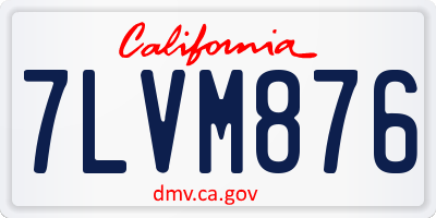 CA license plate 7LVM876
