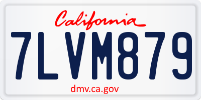 CA license plate 7LVM879