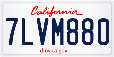 CA license plate 7LVM880