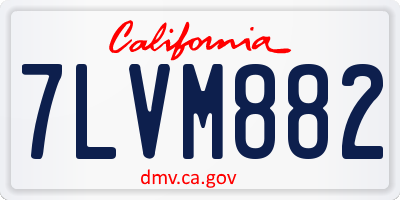 CA license plate 7LVM882