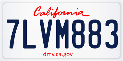 CA license plate 7LVM883