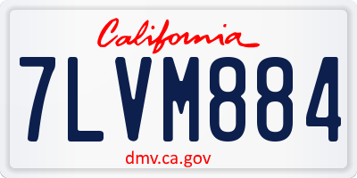 CA license plate 7LVM884