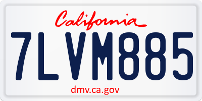CA license plate 7LVM885