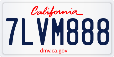 CA license plate 7LVM888