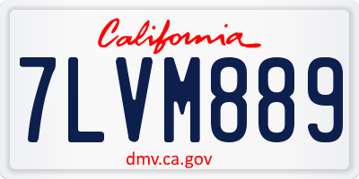 CA license plate 7LVM889