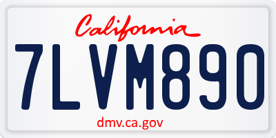 CA license plate 7LVM890