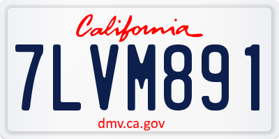 CA license plate 7LVM891