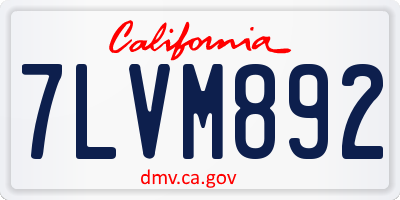 CA license plate 7LVM892
