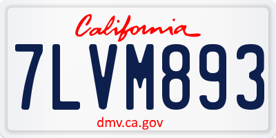 CA license plate 7LVM893
