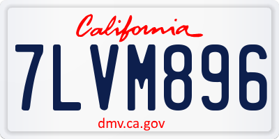 CA license plate 7LVM896