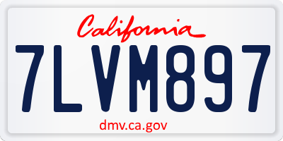 CA license plate 7LVM897