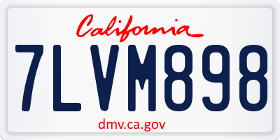 CA license plate 7LVM898