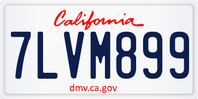 CA license plate 7LVM899