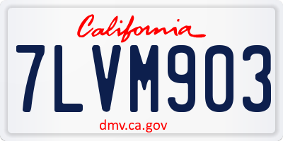 CA license plate 7LVM903