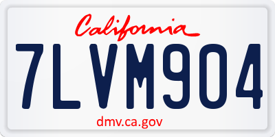 CA license plate 7LVM904
