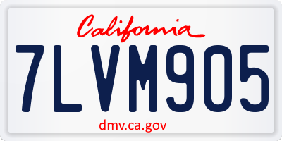 CA license plate 7LVM905