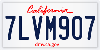 CA license plate 7LVM907