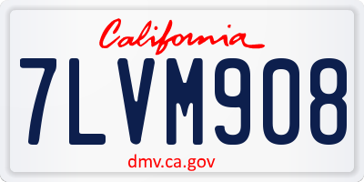 CA license plate 7LVM908