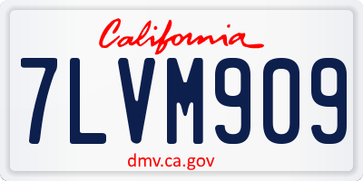 CA license plate 7LVM909