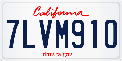 CA license plate 7LVM910