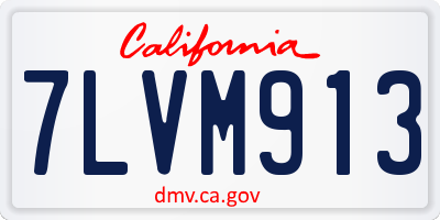 CA license plate 7LVM913