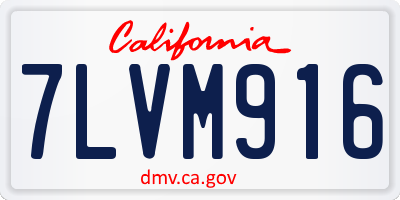 CA license plate 7LVM916