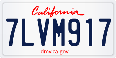 CA license plate 7LVM917