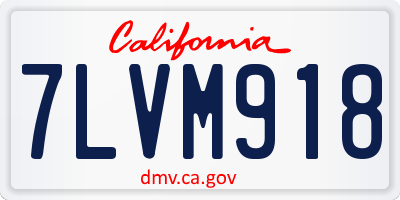 CA license plate 7LVM918