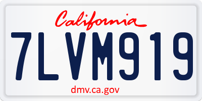 CA license plate 7LVM919