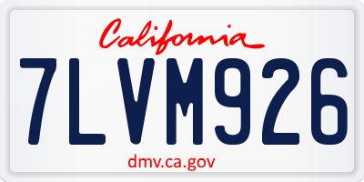 CA license plate 7LVM926