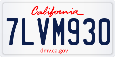CA license plate 7LVM930