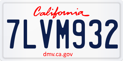 CA license plate 7LVM932