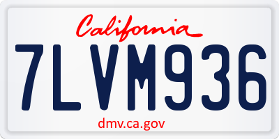 CA license plate 7LVM936