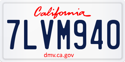 CA license plate 7LVM940