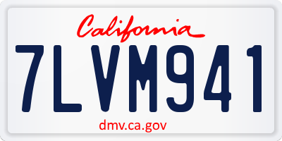 CA license plate 7LVM941