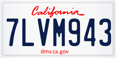 CA license plate 7LVM943