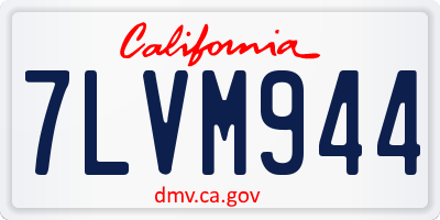 CA license plate 7LVM944