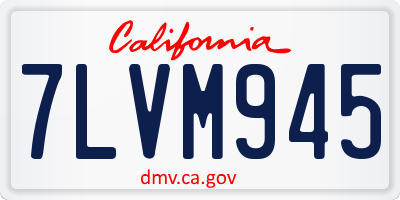 CA license plate 7LVM945